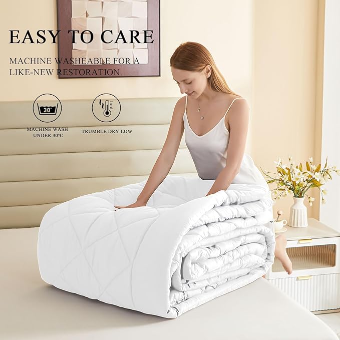 120x98 Oversized King Comforter,Super King Size Comforter Oversized, All Season Soft Lightweight Quilt Down Alternative Duvet Insert with 8 Corner Tabs(120x98, White)