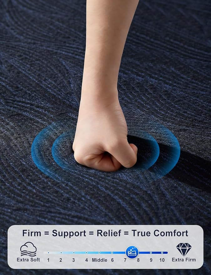 Extra Firm Mattress Topper King Size, 4 Inch High Density Cooling Memory Foam Mattress Topper for Back Pain Relief, Bamboo Charcoal Cooling Gel Infused Bed Topper with Washable Cover, CertiPUR-US
