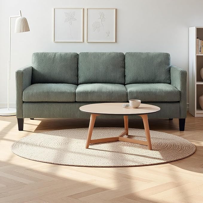 L Shaped Couch with Storage Ottoman, Sectional Couches with Reversible Chaise, Convertible Sleeper Sofa Bed for Living Room, Lounge Sectional Couch for Apartment and Small Spaces, Green
