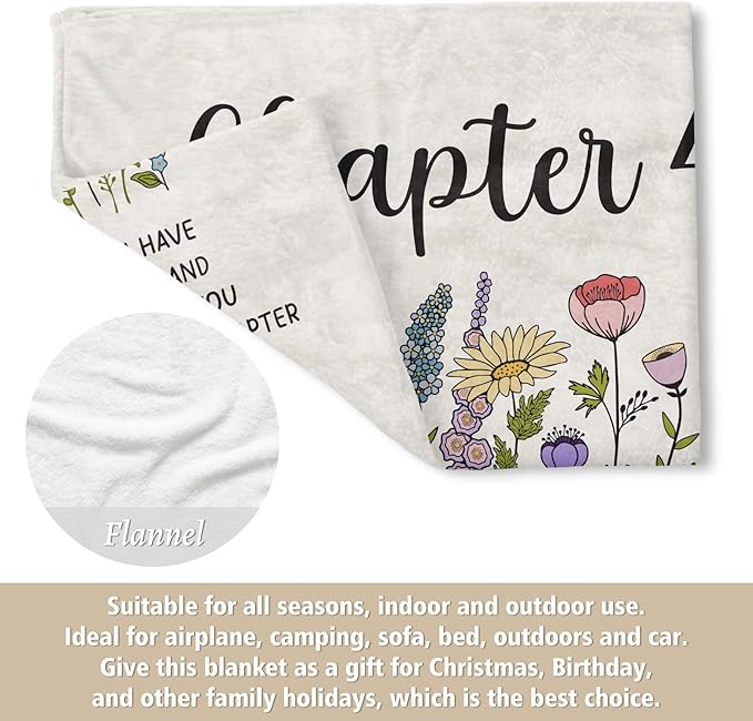 Afterprints 40th Birthday Gifts Women, Chapter 40 Blanket Gift for Her, 40 Year Old Birthday Gifts for Women, Friend, Sister, Mom, 1986 Bday Gift, Turning 40 Throw Blankets 60'' x 80''