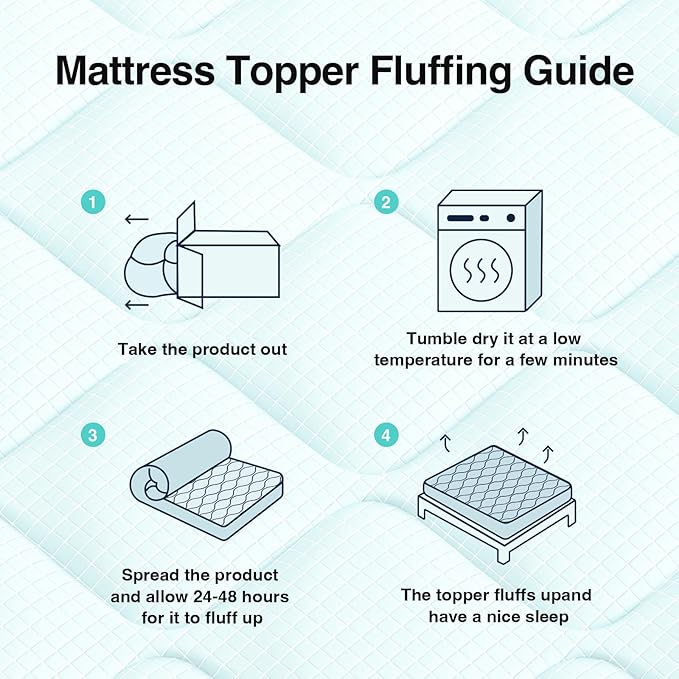 Novilla Cooling Mattress Topper King Size, Cooling Factors Infused Mattress Pad for Hot Sleepers, Breathable Mattress Cover with Deep Pocket, Soft Down Alternative Bed Topper for Back Pain Relief