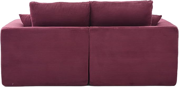 80.3" Cloud Loveseat Boneless Sofas for Living Room, 2 Seaters Modular Foam Cloud Sofa Couches, 2 Seat Compression Foam Couch with Toss Pillows, No Assembly Required