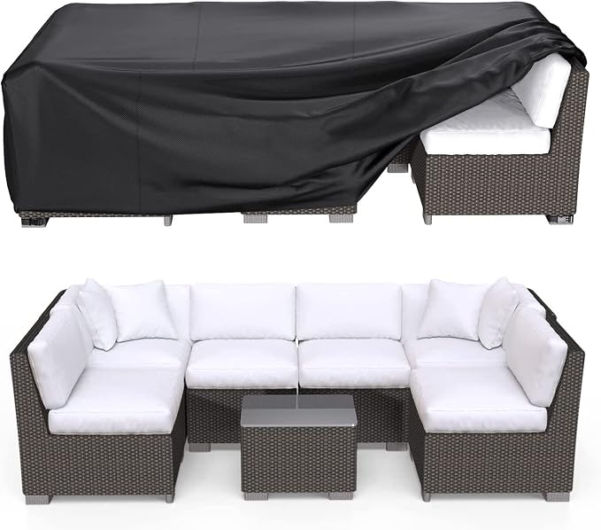 Patio Furniture Covers, Heavy Duty 600D Outdoor Furniture Cover Waterproof, Sectional Sofa Set Covers Table and Chair Set Cover, 78"L×62"W×30"H by Brosyda
