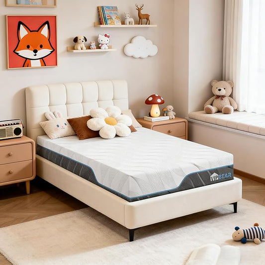 Twin Mattress for Kids 8 Inch, Memory Foam Mattresses with Dual-Sided Reversible, Relieve Pressure with Medium/Extra Firm Support, CertiPUR-US, Cooling Ventilated Foam Comfort for Sleep 75''L x 38''W