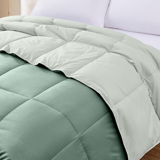 Modern Threads Down Alternative Reversible Comforter Ivory/Sage Green Queen