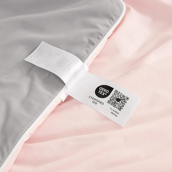 Cozy Bliss Cooling Comforter King Size, Cooling Blankets for Hot Sleepers and Night Sweats,Pink Gray Summer Comforter for King Size Bed, Breathable Soft Lightweight Silk Smooth