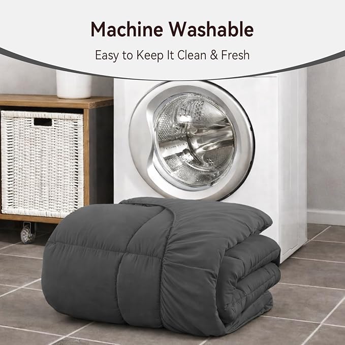 ABENE Mattress Topper Twin for Back Pain Relief, Extra Thick Mattress Pad Pillowtop, Soft Mattress Protector Cover with 8"-21" Deep Pocket, Overfilled Down Alternative Filling (Gray, Twin)