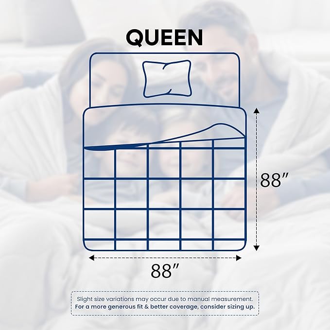 Utopia Bedding Comforters Queen Size, All Season Duvet Insert, Down Alternative Box Stitched Bed Comforter with Corner Tabs, Machine Washable (White)