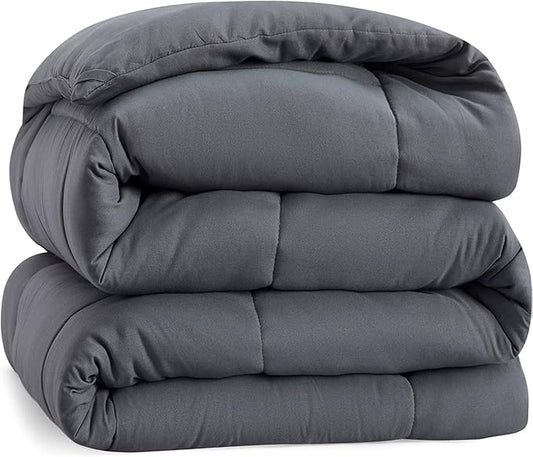 Casa Platino Gray Comforters Twin XL Size - Super Soft Duvet Insert with 8 Durable Tabs - Comfy & Cozy All Season Twin XL Size Quilted Bedding Comforter - Premium Down Alternative Fill - 66"x88", Gray