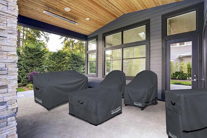 ULTCOVER Waterproof Outdoor Sofa Cover - Heavy Duty Patio Bench Covers 86W x 30D x 35H inch, Black - Image 7