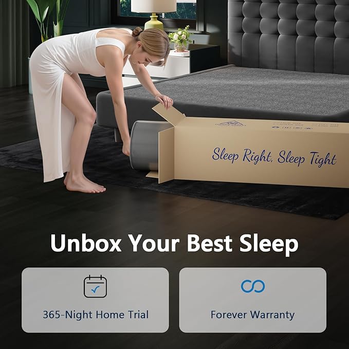 California King Mattress, Upgraded 14 Inch Cal King Mattress in a Box, Cooling Gel Memory Foam Hybrid Mattresses with Pocket Springs, Pressure & Pain Relief, Double Additional Support, CertiPUR-US