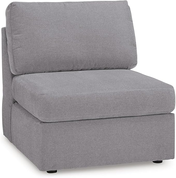 Signature Design by Ashley Modmax Stain Resistant Minimalist Modular Anti Sag Left-Arm Facing 4-Piece Sectional with Chaise, Loose Reversible Cushions and 2 Accent Pillows, Light Gray