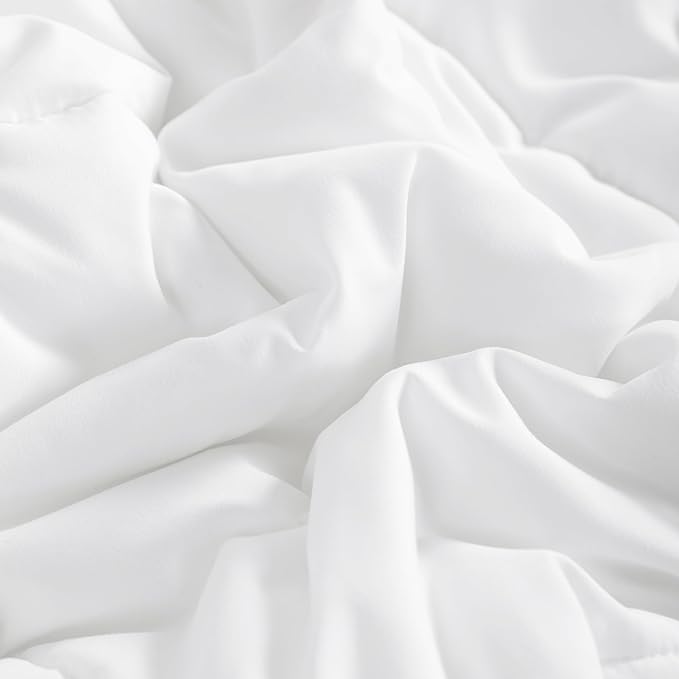 NTBAY Twin Comforter - Down Alternative Duvet Insert, All Season Bedding Quilted with Corner Tabs, Machine Washable, Soft Comforter Only, White