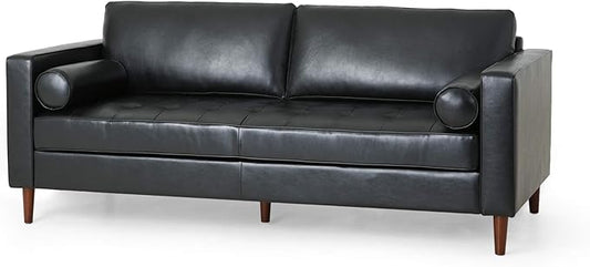 Christopher Knight Home Malinta Sofas, Midnight Black + Espresso