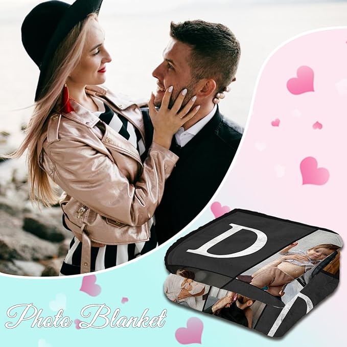 ROMANDY Ships Next Day Gift for Dad Custom Blanket with Picture Customized Banket Personalized Throw Blankets Customizable Photo Blankets Customize for Dad Husband Grandpa Papa