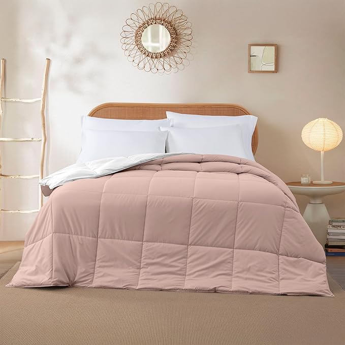 Modern Threads Down Alternative Reversible Comforter Blush/White California King