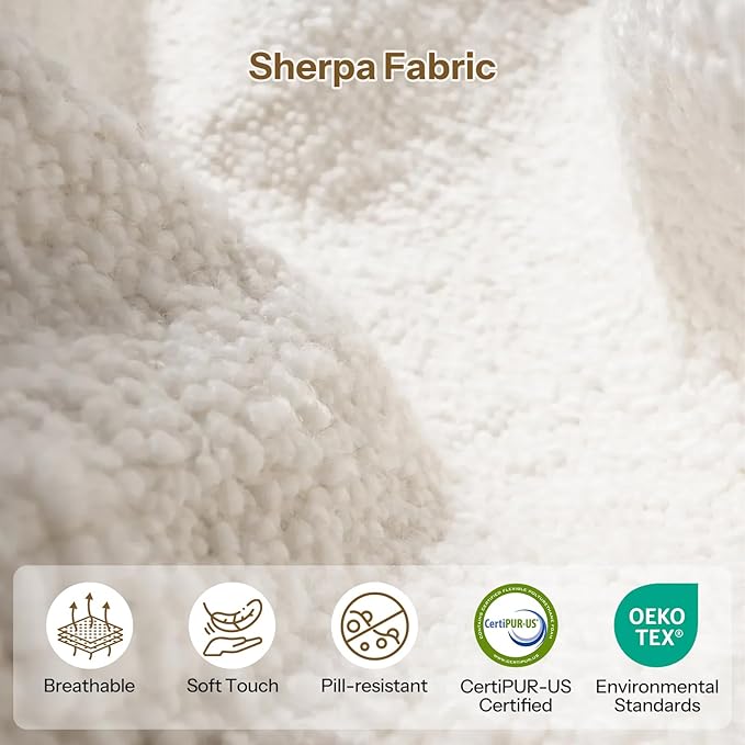 Life Balance Modular Sectional Sofa for Living Room, Modular Design Easy to Assemble, Cloud Soft Fabric, White (Sherpa Fabric)