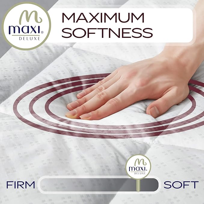 MAXI Cot Size (33 X 75) Mattress Pad - Luxurious Cotton Sateen Mattress Protector - Soft, Comfortable, & Breatheable Mattress Cover - Mattress Pad Protects Mattress from Dust, Dirt, Spills, & Stains