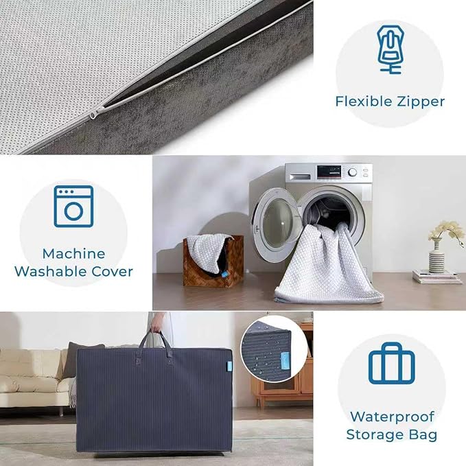Odorless Foldable Mattress Twin XL 80" x 38" x 8", 8 Inch Medium Firm Folding Foam Mattress with Storage Bag, Fiberglass Free Trifold Memory Foam Mattress for RV, Guest Bed