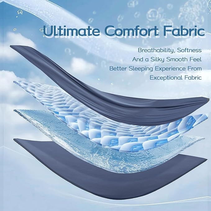 Queen Cooling Comforter with Tencel™ Fill for Hot Sleepers & Night Sweats - Lightweight, Breathable, Double-Sided Cold Blanket All Season Thin Bedding (Blue, Full 90"x 90")