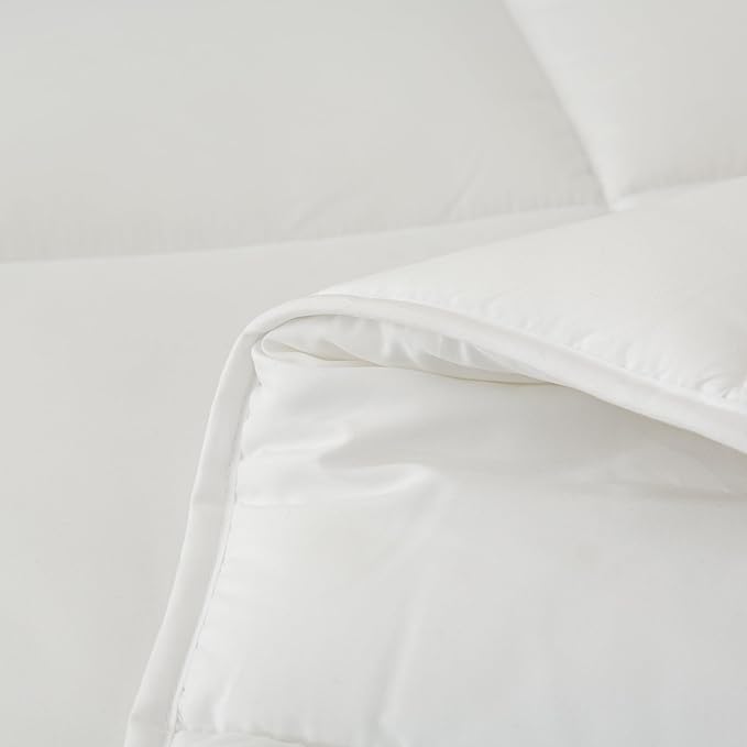 Dorrin Nessin Down Alternative Super Cal King 120x98 Comforter All Season Duvet Insert-Ultra Soft Double Brushed Microfiber Quilt Cover with 8 Corner Tabs (Super King, White)