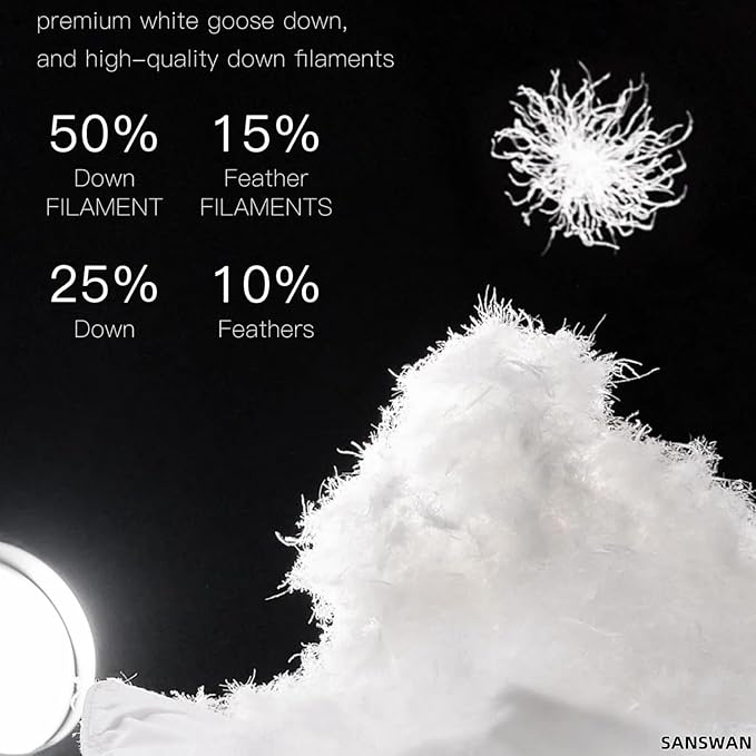 Luxury Goose Down Comforter King Size, 750 Fill Power All Season Fluffy Duvet Insert, 56oz Medium Weight, Soft Cotton Fabric, Hotel Bedding Comforter with Corner Tabs, 106 x 90 Inch