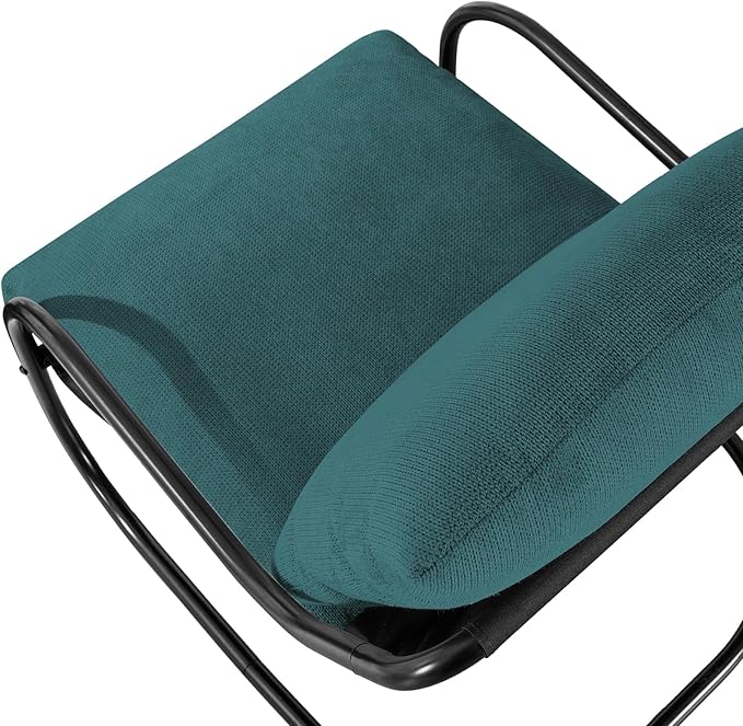 Peace nest Modern Accent Chair,Comfy Living Room Suspended Chair with Mental Frame,Bedroom Armchair with Soft Upholstered Cushion for Balcony Lounge Reading Meeting Room,Blue