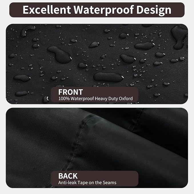 PureFit Outdoor Sectional Sofa Cover Waterproof Curved Patio Furniture Covers for Deck, Lawn and Backyard, 150Lx36Dx38Hx112FL, Black - Image 4