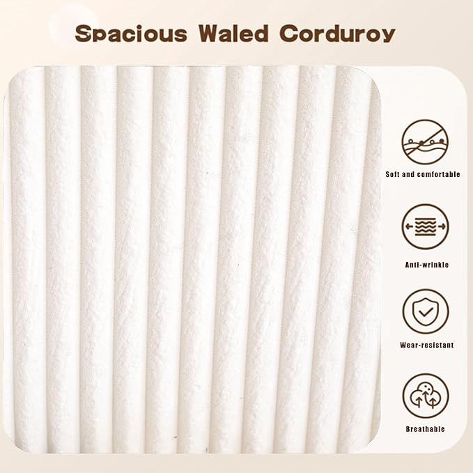 133" Oversized U-Shaped Modular Sectional Sofa, No Assembly Required Floor Couch, Memory Foam Cloud Sofa with 11 Lumbar Pillows, Corduroy Upholstery | Breathable material, Non-Slip, Wider Armrest