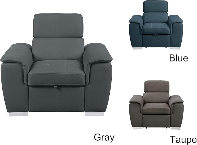 Homelegance Ferriday 45" Convertible Lounger Chair Gray