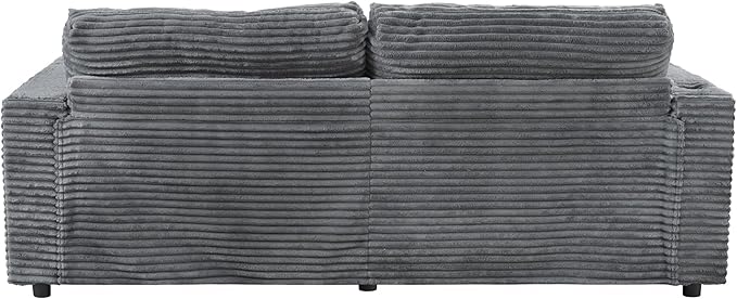 86.5" Oversized Double Chaise Lounge Indoor Corduroy Upholstered Sofa Bed , Deep Seat Lounger Loveseat Recliner Daybed with Dual USB Ports , Two Cup Holders and Throw Pillows for Living Room Bedroom
