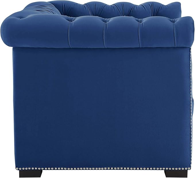 Modway EEI-3065-MID Heritage Upholstered Velvet Armchair, Midnight Blue