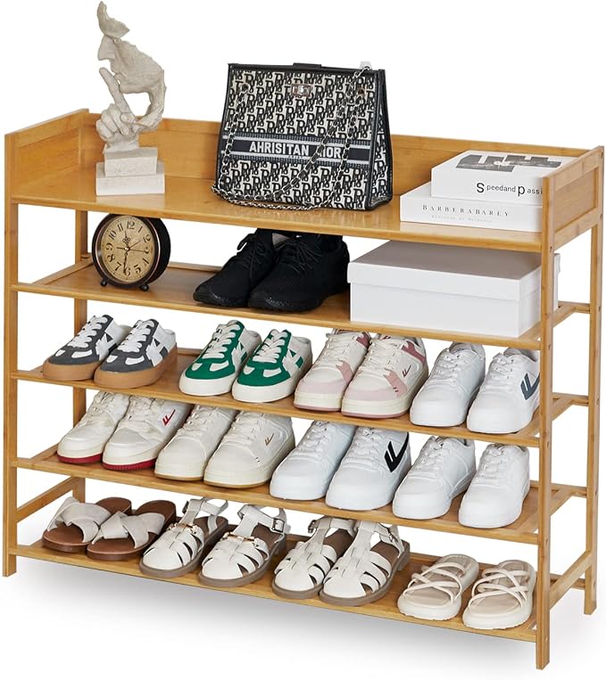 latifolia Bamboo Shoe Rack, 5-Tier Shoe Rack Organizer for Entryway, Living Room(Nature, 31.4''L) by Latifolia