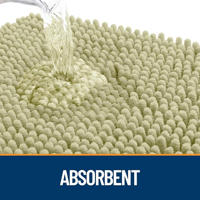 OLANLY Dog Door Mat for Muddy Paws 45x27, Absorbs Moisture and Dirt, Absorbent Non-Slip Washable Doormat, Quick Dry Chenille Mud Mat for Dogs, Entry Indoor Entryway Carpet for Inside Floor, Vanilla - Image 3