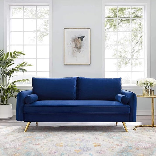 Modway Revive Performance Velvet Sofa, Navy