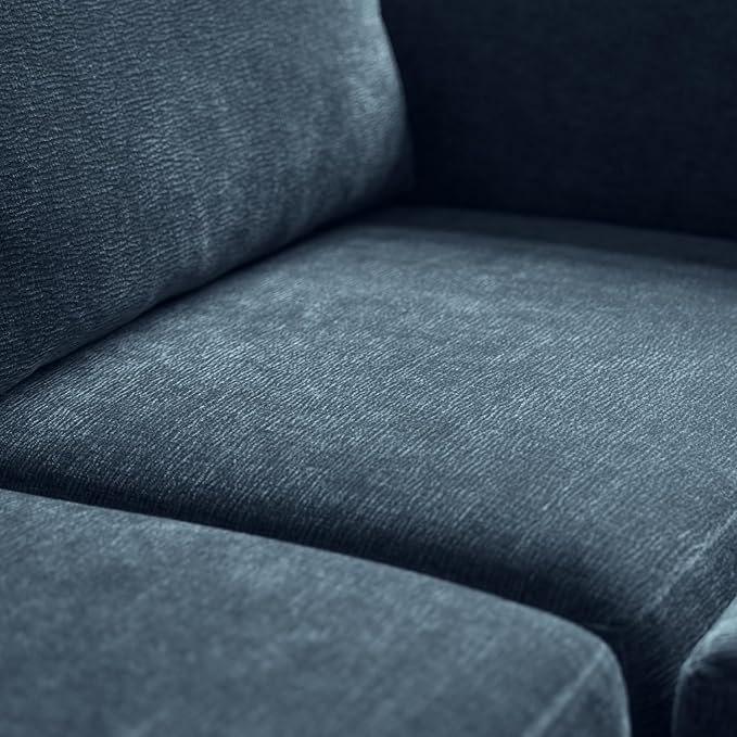 Acanva Oversized Modular Sectional Sofa with Removable Washable Slipcovers, Modern Low Profile Deep Seat Couch for Living Room, Chenille-Royal Blue, 3 Armless Chairs & 3 Armrests/Ottomans