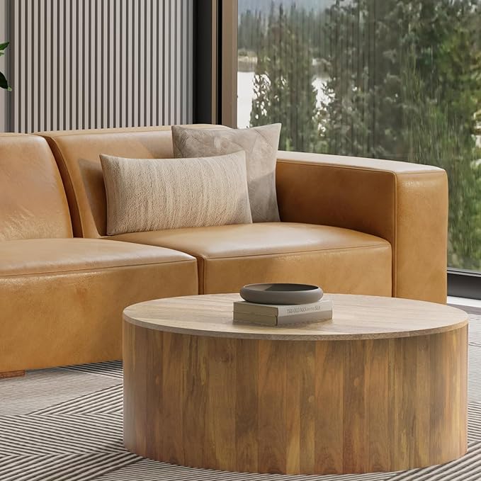 SIMPLIHOME Rex Right-Arm Sofa Module in Full-Grain Genuine Leather, Sienna, 44-inches Wide, Handcrafted Modern-Style Right-Arm Accent Chair for Living Room and Family Room