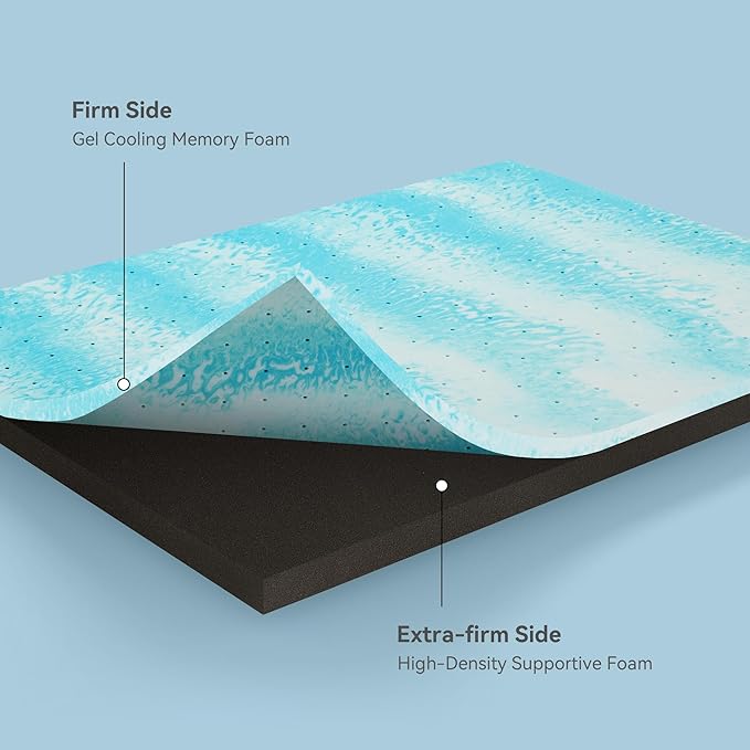 Firm to Extra Firm Mattress Topper Twin XL Size 3 Inch, Pain Relieving Foam Bed Topper for Extra Support, Gel Memory Foam&High-Density Foam Mattress Pad, CertiPUR-US Certified