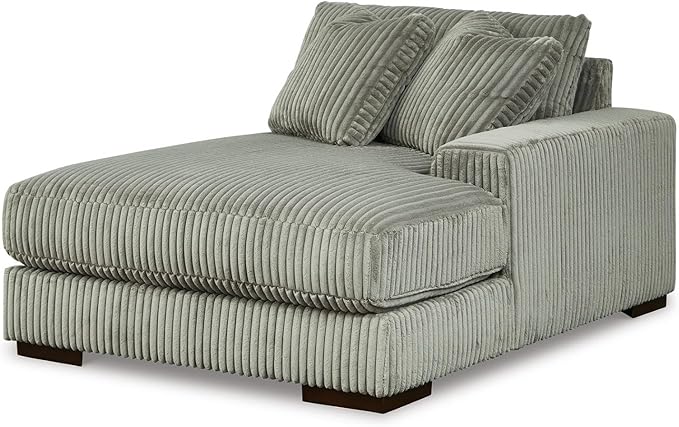 Signature Design by Ashley Lindyn Casual Anti Sag 3-Piece Sectional with Double Chaise, Reversible Cushions and 5 Accent Pillows, Gray