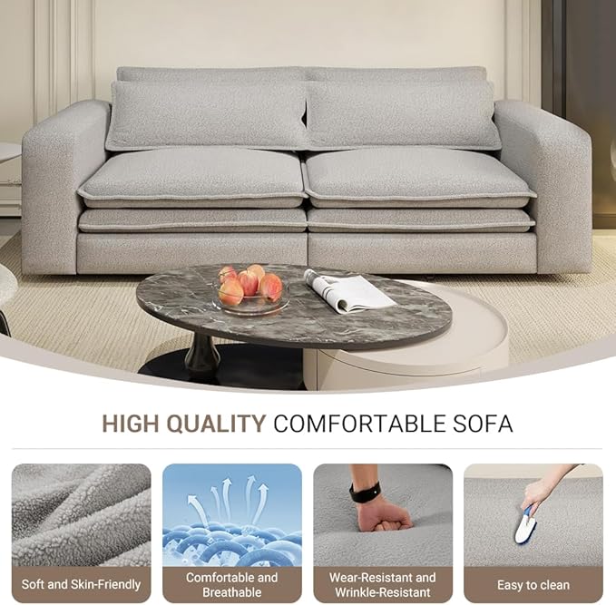 Eafurn 3 in 1 Convertible Pull Out Sleeper Sofa Couch Bed King Size,93" Oversized Recliner Loveseat Chaise Lounge Sofabed Daybed with Thickness Cushions for Living Room Office