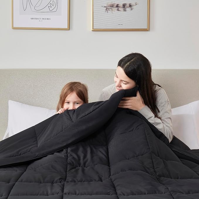 Nestl Comforter, Quilted Down Alternative - All Season Black, Twin Size Duvet Insert with Corner Tabs