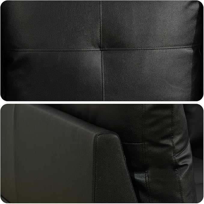 L Shape Sectional Couch with Chaise, 97 Inch Modular Sofa with Ergonomic Reclined Backrest, Sectional Couches for Living Room, High-Density Foam, for Office and Small Apartment, Black