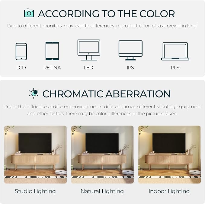 LINSY HOME Fluted TV Stand for 75" TV, Mid-Century Modern 70" Entertainment Center with Sliding Tambour Door and Storage Cabinet, Cruved TV Media Console Table for Living Room, Bedroom, Oak - Image 6