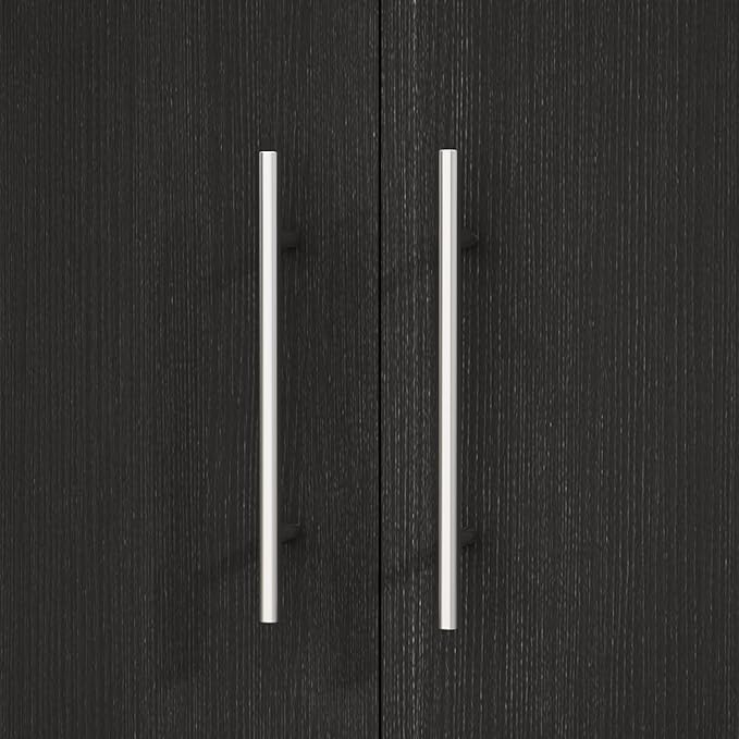 AIEGLE 2 Doors Wardrobe Armoire with Drawer, Freestanding Armoire Wardrobe Closet with Hanging Rod, Bedroom Wood Clothes Storage Cabinet Organizer in Black(31.5" W x 18.9" D x 66.9" H)