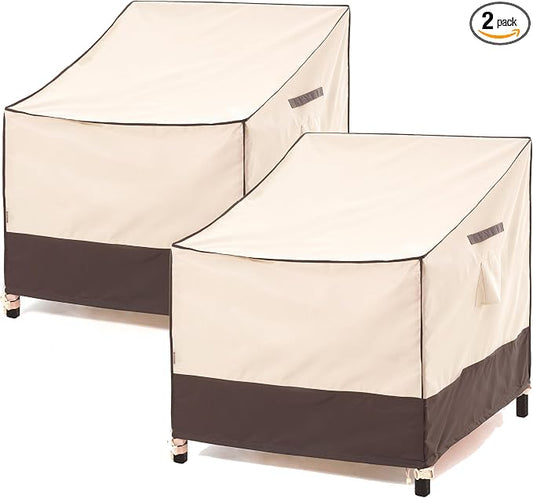F&J Outdoors Patio Chair Covers Waterproof Anti-UV Outdoor Dining Chair Cover, 33" W x 34" D x 32" H, 2Pack by FJOutdoors