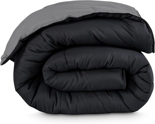 Bare Home California King Comforter - Reversible Colors - Goose Down Alternative - Ultra-Soft - Premium 1800 Series - All Season Warmth - Bedding Comforter (California King, Black/Grey)