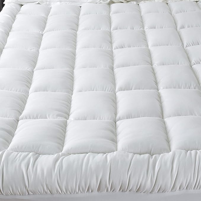 Niagara Mattress Topper Queen - Microfiber Fabric Mattress Pad - Thick Breathable Pillow Top Mattress Pad for Back Pain Relief - Deep Pocket Fits 8-20 Inches Mattress
