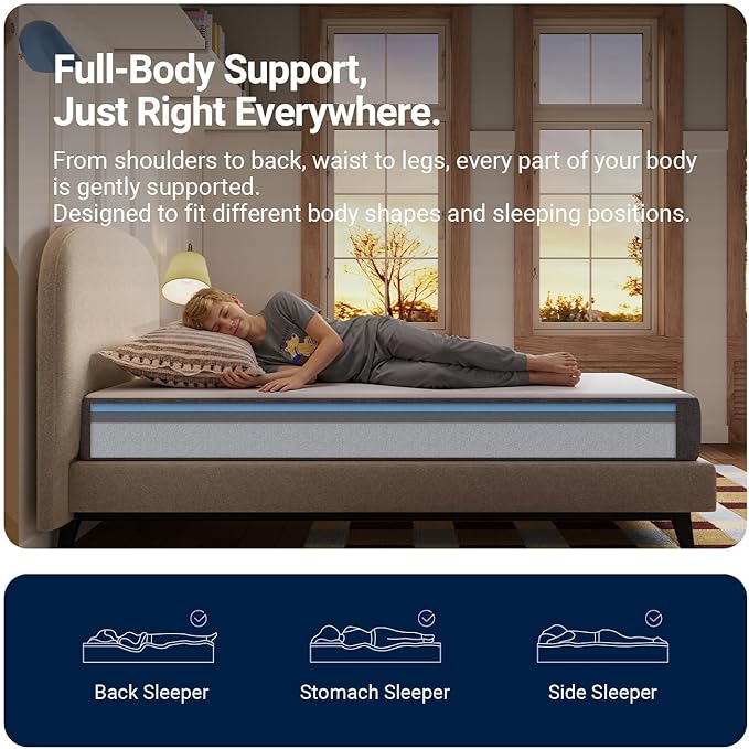 Avenco 6 Inch Full Size Mattress with Open-Cell Foam for Breathable Comfort, Gel Memory Foam Full Mattresses with Removable Cover, CertiPUR-US Certified Mattress in a Box