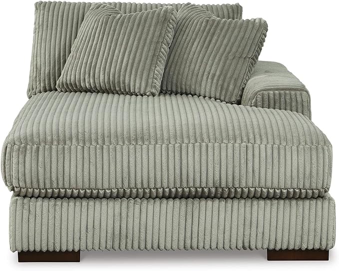 Signature Design by Ashley Lindyn Casual Anti Sag 3-Piece Sectional with Double Chaise, Reversible Cushions and 5 Accent Pillows, Gray