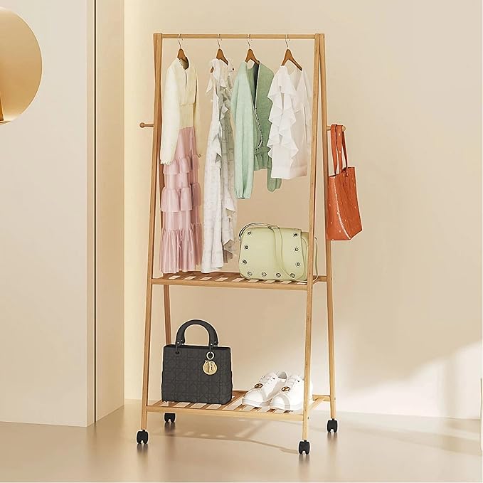 VECELO Coat Rack Freestanding, Entryway Hanger Stand, Umbrella Holder, Hall Tree With Hooks, Floor Standing Metal Tree Stand,Oak by VECELO